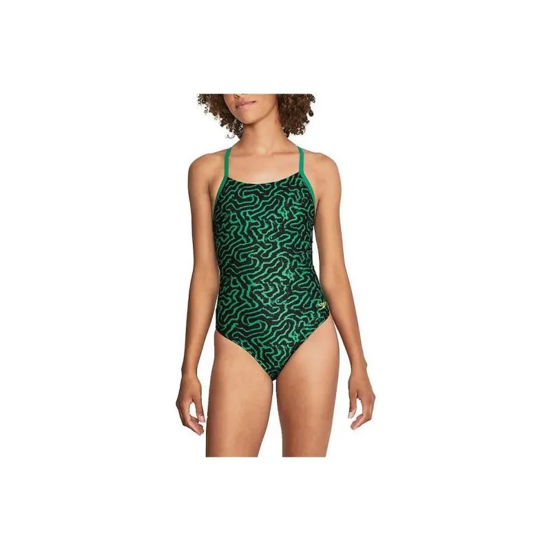 Speedo Race Maze Flyback One piece Swimsuit Women's-0