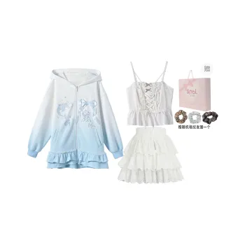 SNBL Skirt Set Women's Coat Lace Trim Version+Skirt+Camisole
