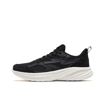 Erke Cushioning Slip Resistant Low Top Casual Running Shoes Men's Black White