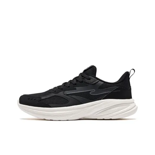 Erke Cushioning Slip Resistant Low Top Casual Running Shoes Men's Black White