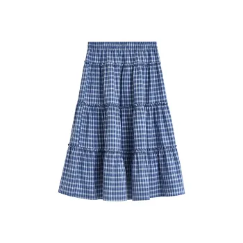 Inman Casual Short Skirts Women's Royal Blue Plaid