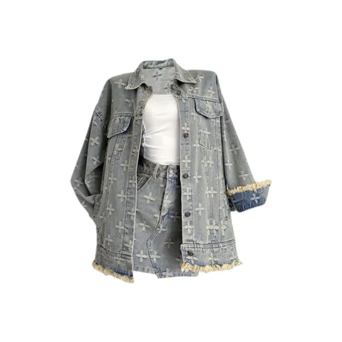 ZCDECO Skirt Set Women's Print Denim