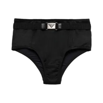 PRADA Triangle logo Belted Bikini Bottoms