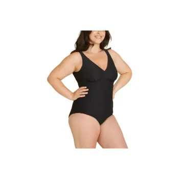 DECATHLON Embossed Kaipearl New Black One piece Swimsuit Women's Black