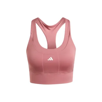 Adidas Gym Run Pocket Medium-Support Bra Sports Underwear Women's Deep Red