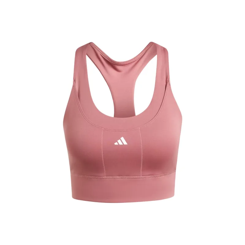 Adidas Gym Run Pocket Medium-Support Bra Sports Underwear Women's Deep Red-0