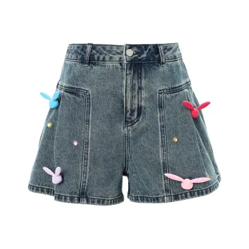 1 TROP FORT Denim Shorts Women's Blue
