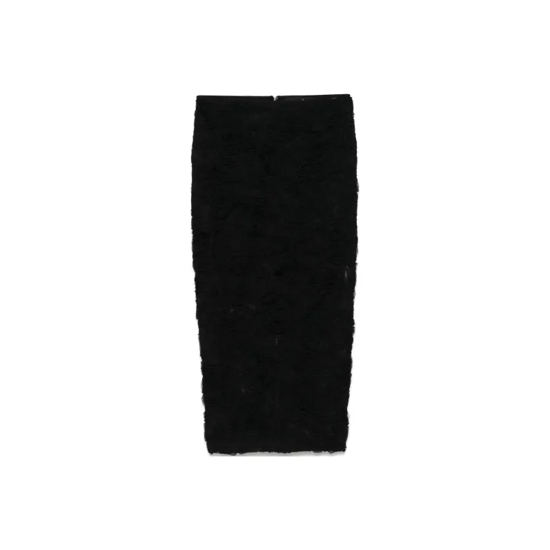 Rotate Flower mesh Midi Skirt-0