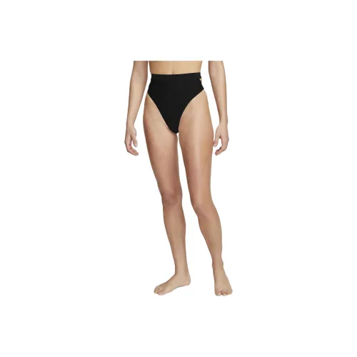 Nike Swim Women's Cut-Out High-Waisted Bikini Bottoms Swimming Shorts Women's Black