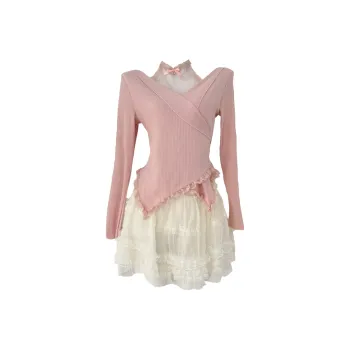 AFGGD Skirt Set Women's Pink+White