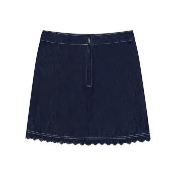 ELF SACK Denim Short Skirts Women's Indigo