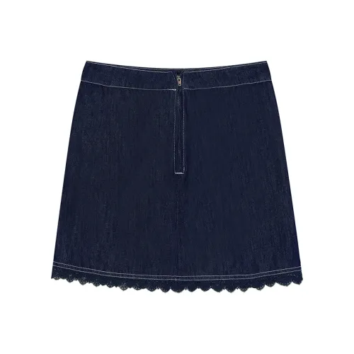ELF SACK Denim Short Skirts Women's Indigo