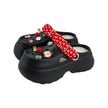 SHIGUDE Sandal Slippers Women's, Black+White Base