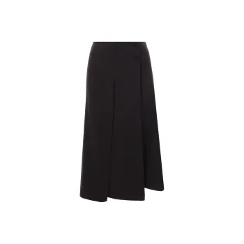 Loro Piana Bull Pleated High Rise Midi Skirt