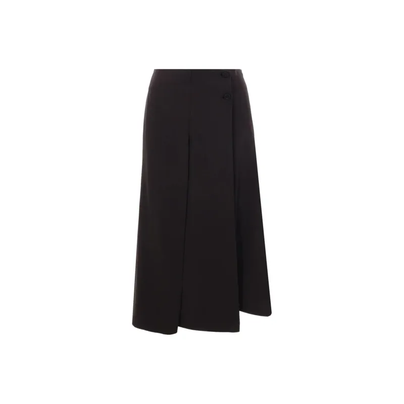 Loro Piana Bull Pleated High Rise Midi Skirt-0