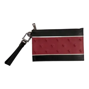FANSIZHE Cow Leather Clutch Small Size Men's Red & Black