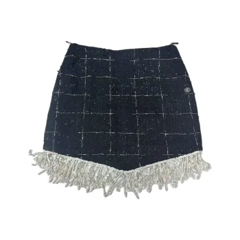 CHANEL Casual Short Skirts Women's Black