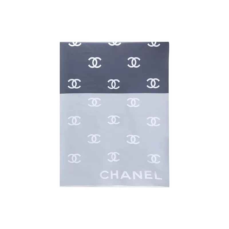 CHANEL Wool Shawls Unisex Black/Purple/Gray-2