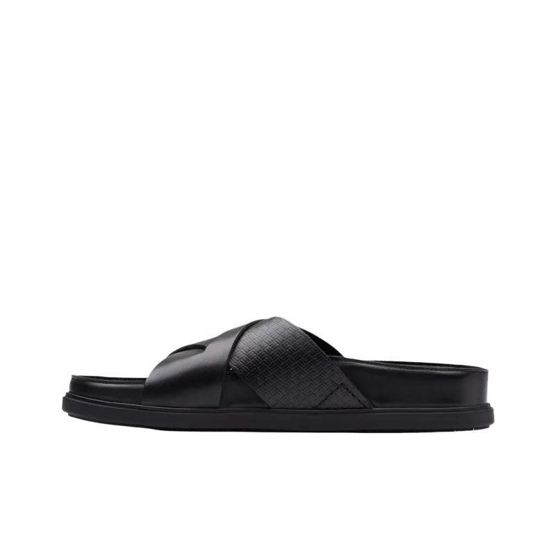 Clarks Rubber Sole Abrasion Resistant Slide Slippers Men's Black-0