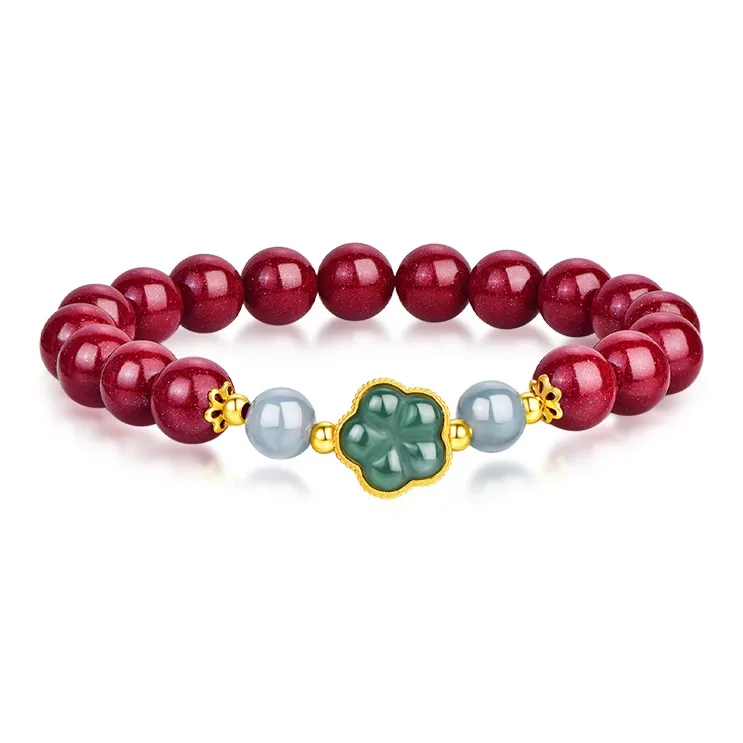 JINLIUFUJIXIANG Reconstructed Cinnabar Bracelets Unisex-0