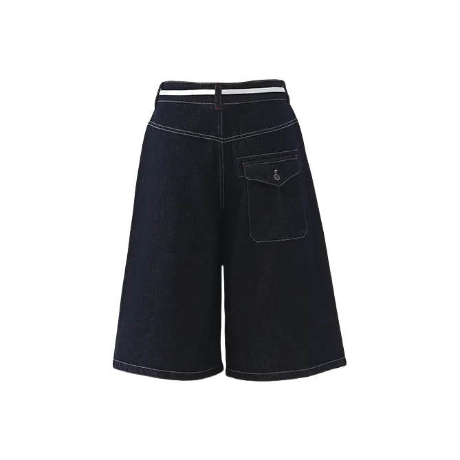 Rose Denim Shorts Women's Dark Blue-1