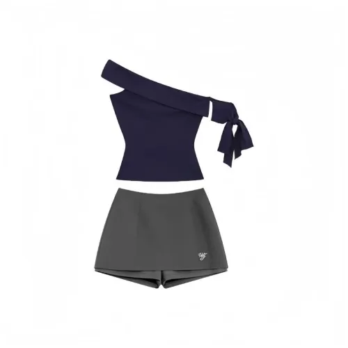 GLEE DIARY Skirt Set Women's Navy Blue