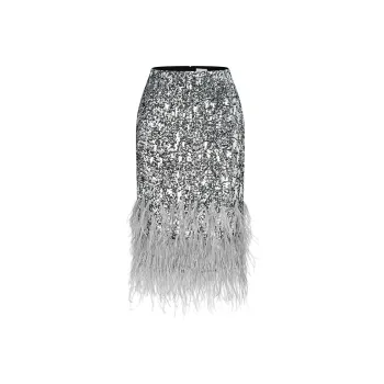 RARE Casual Long Skirt Women's Silver