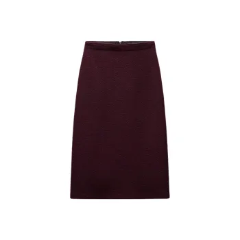 ZARA ZW Series Casual Long Skirt Women's Burgundy