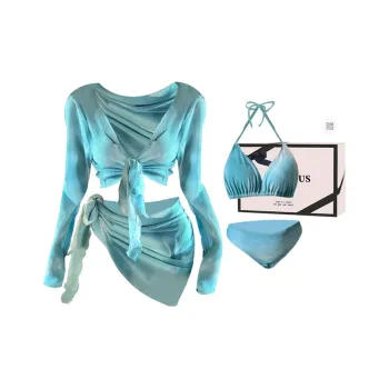 FOCOS STUDIO Swimsuit Set Women's Ultra Sweet Ice Blue