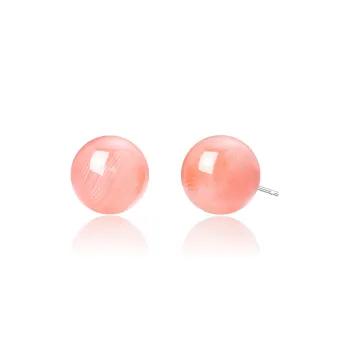 Lao Feng Xiang Natural Agate Stud Earrings Women's