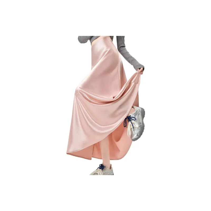 Wbwq Casual Long Skirt Women's Pink-0