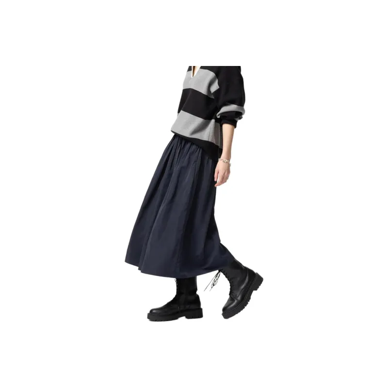 UNIQLO Casual Long Skirt Women's Navy Blue-0