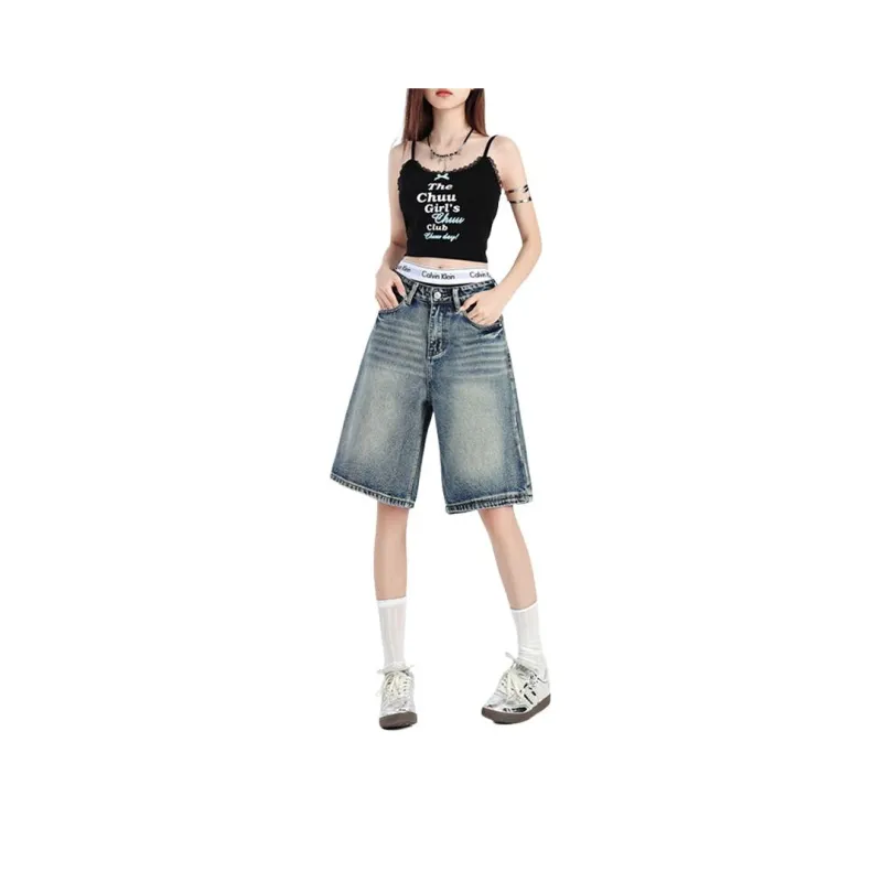 ZNZX Denim Shorts Women's Vintage Blue-0