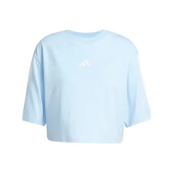 Adidas ESSENTIALS3 Stripes Drop Shoulder Sleeve T Shirt Women's Blue