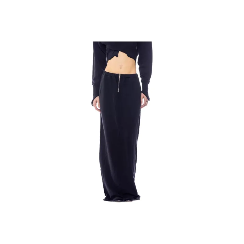 SAMI MIRO VINTAGE FW24 PORTERHOUSE MAXI SKIRT IN BLACK TERRY Casual Long Skirts Women's Black-0