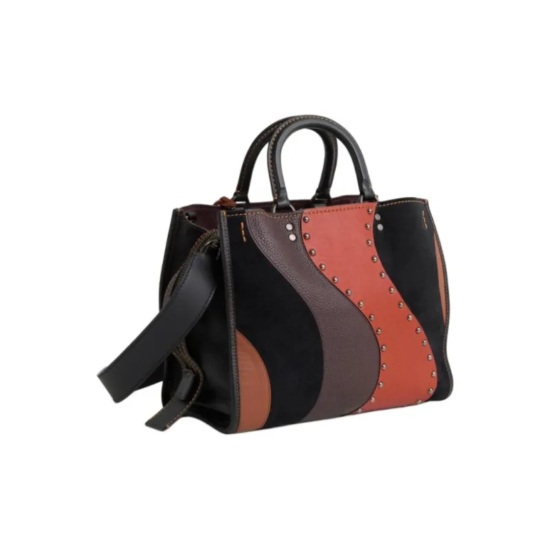 COACH Color Block Tote Bag, Shopping Bag, Shoulder Bag, Crossbody Bag, Handbag Women's Leopard Print Multicolor-1