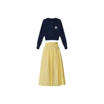 ABCMININ Skirt Set Women's Yellow