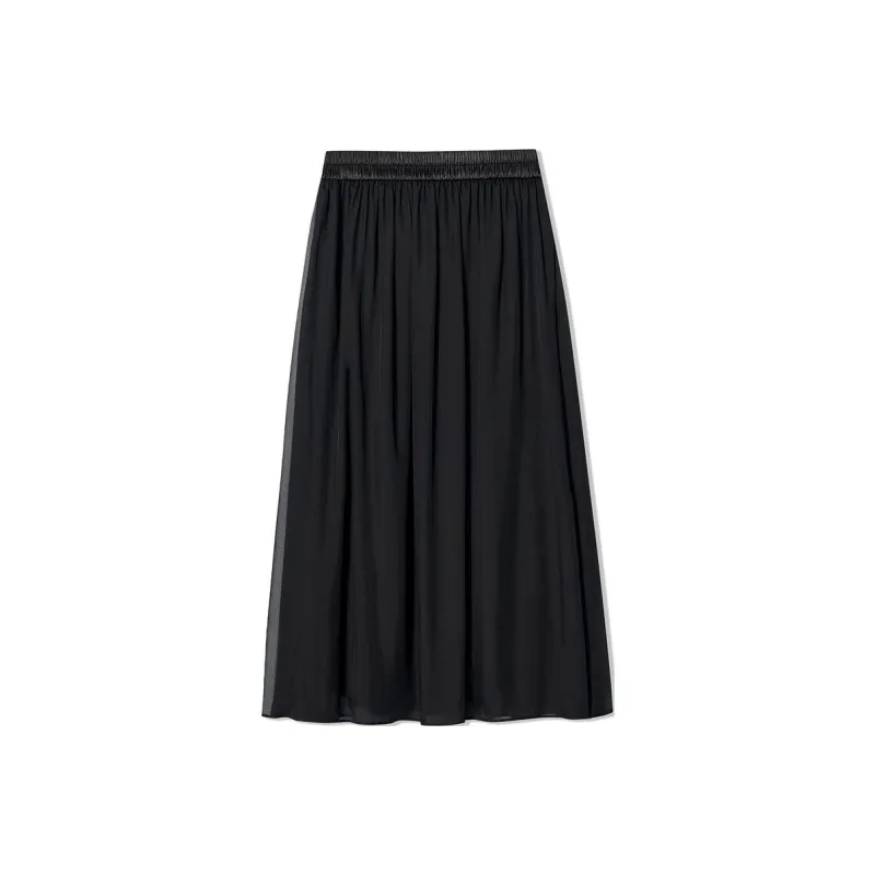 COVERINS Casual Long Skirts Women's Black-0