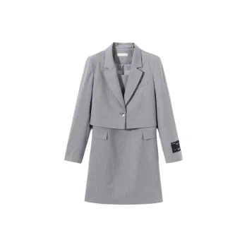 EICHITOO Skirt Set Women's Light Gray Stripes