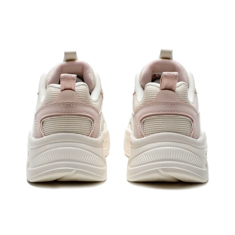 QIAODAN Dry Anti Slip Wear Resistant Low Top Casual Shoes Women's Beige Pink-4