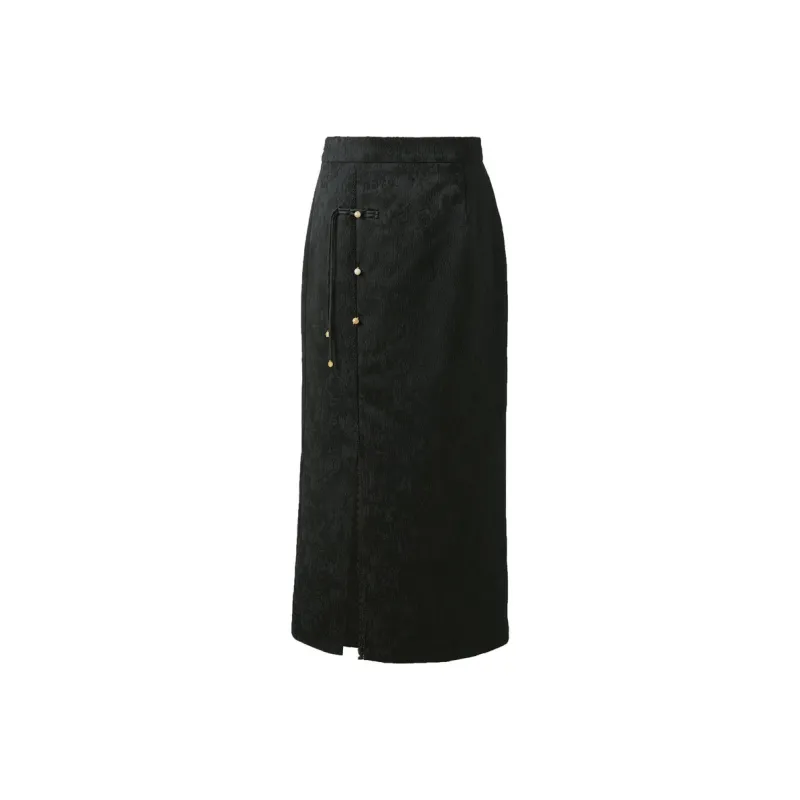 3COLOUR Casual Long Skirt Women's Black-0