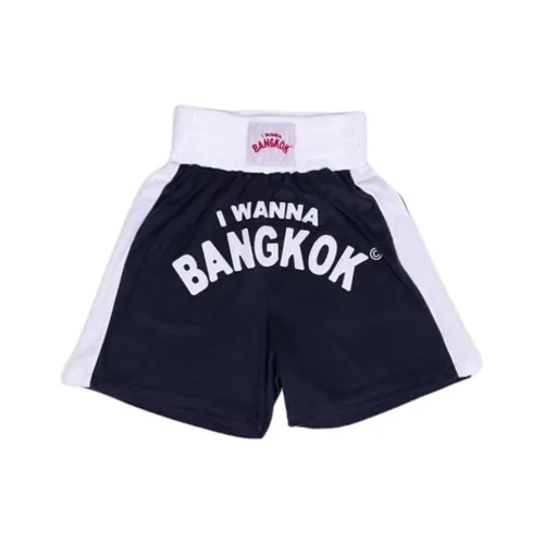 IWANNABANGKOK 블랙 남녀공용 캐주얼 반바지