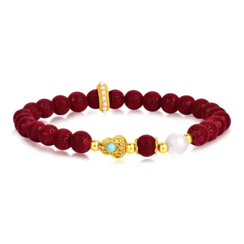 JINLIUFUJIXIANG Reconstructed Cinnabar Bracelets Unisex