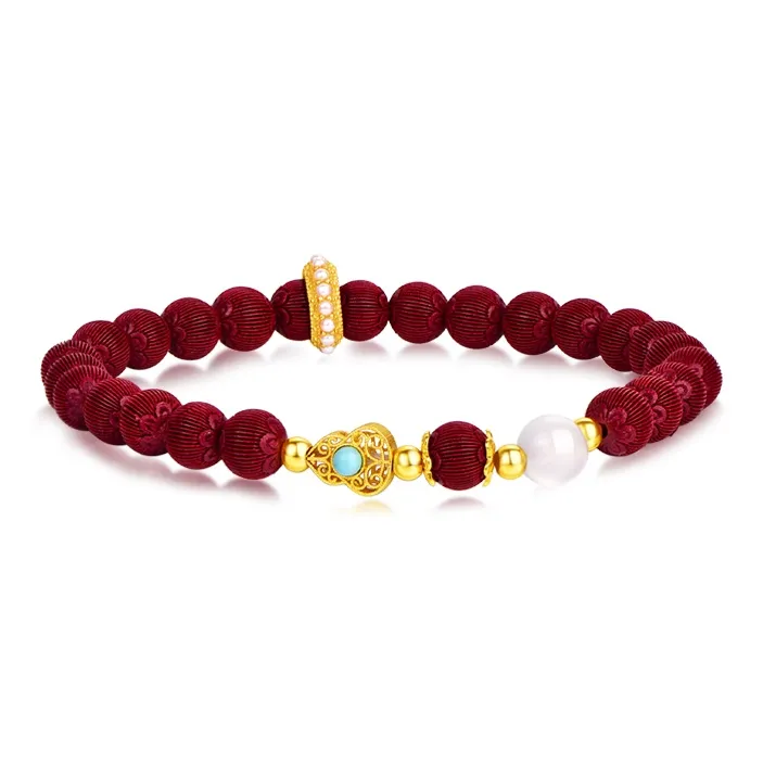 JINLIUFUJIXIANG Reconstructed Cinnabar Bracelets Unisex-0