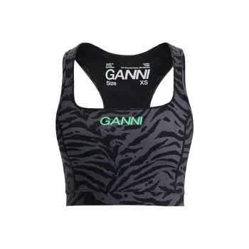 GANNI Zebra Print Cropped Top