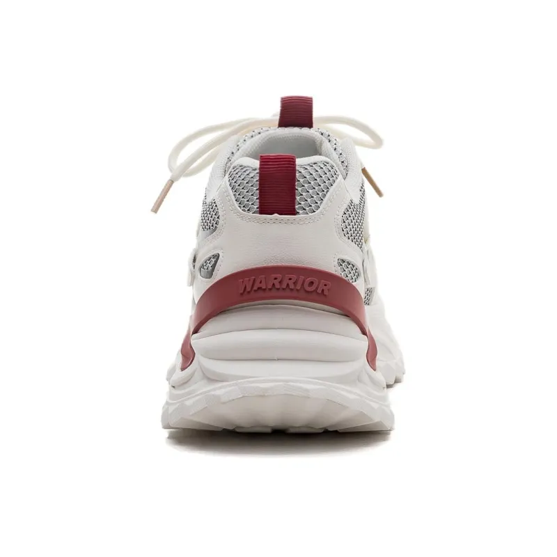 Warrior Lightweight Height Increasing Low Top Chunky Sneakers Women's Beige Black Burgundy-3