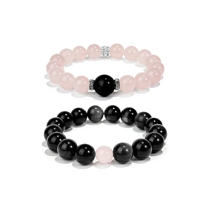 PUTUOSHANWENCHUANG Obsidian Jade Bracelets Unisex-4