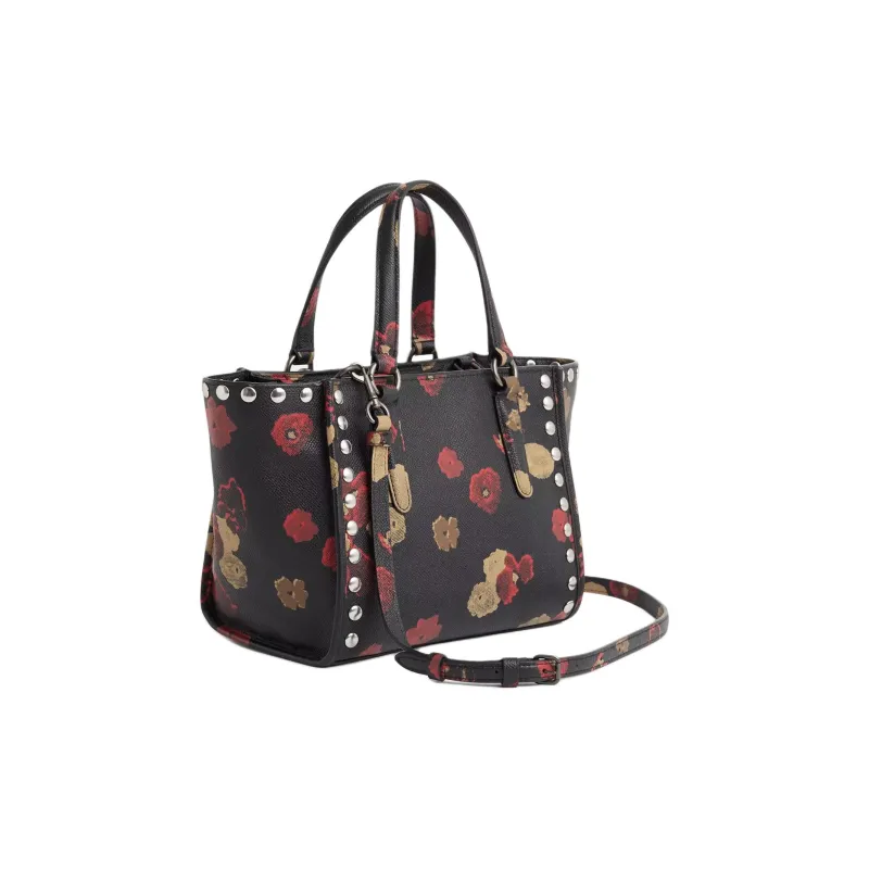COACH Crosby Leather Tote Bag, Shopping Bag, Shoulder Bag, Handbag Tubas Women's Brown & Black Multicolor-1