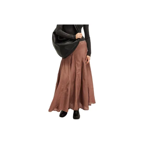 FREE PEOPLE Lily Cotton Silk Maxi Skirt Casual Long Skirts Women's Coffee Bean/Coffee Bean