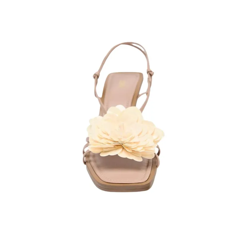 ZARA One Strap Sandals 7.5cm Women's Beige-3